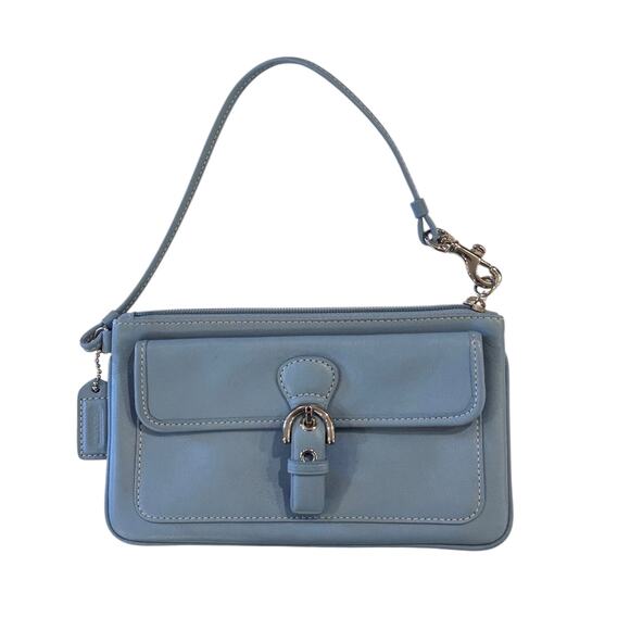 ViNTaGe Y2K COACH Soho Powder Blue Leather Buckle Wristlet - Picture 8 of 8